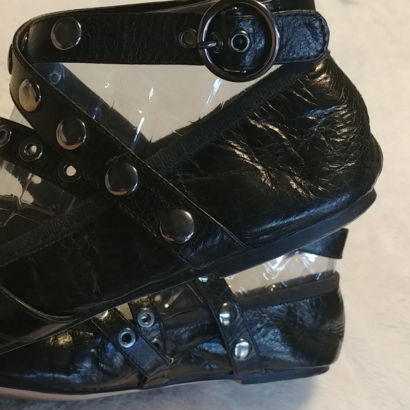 Zara Black Leather Ballet Flats - Picture 8 of 9